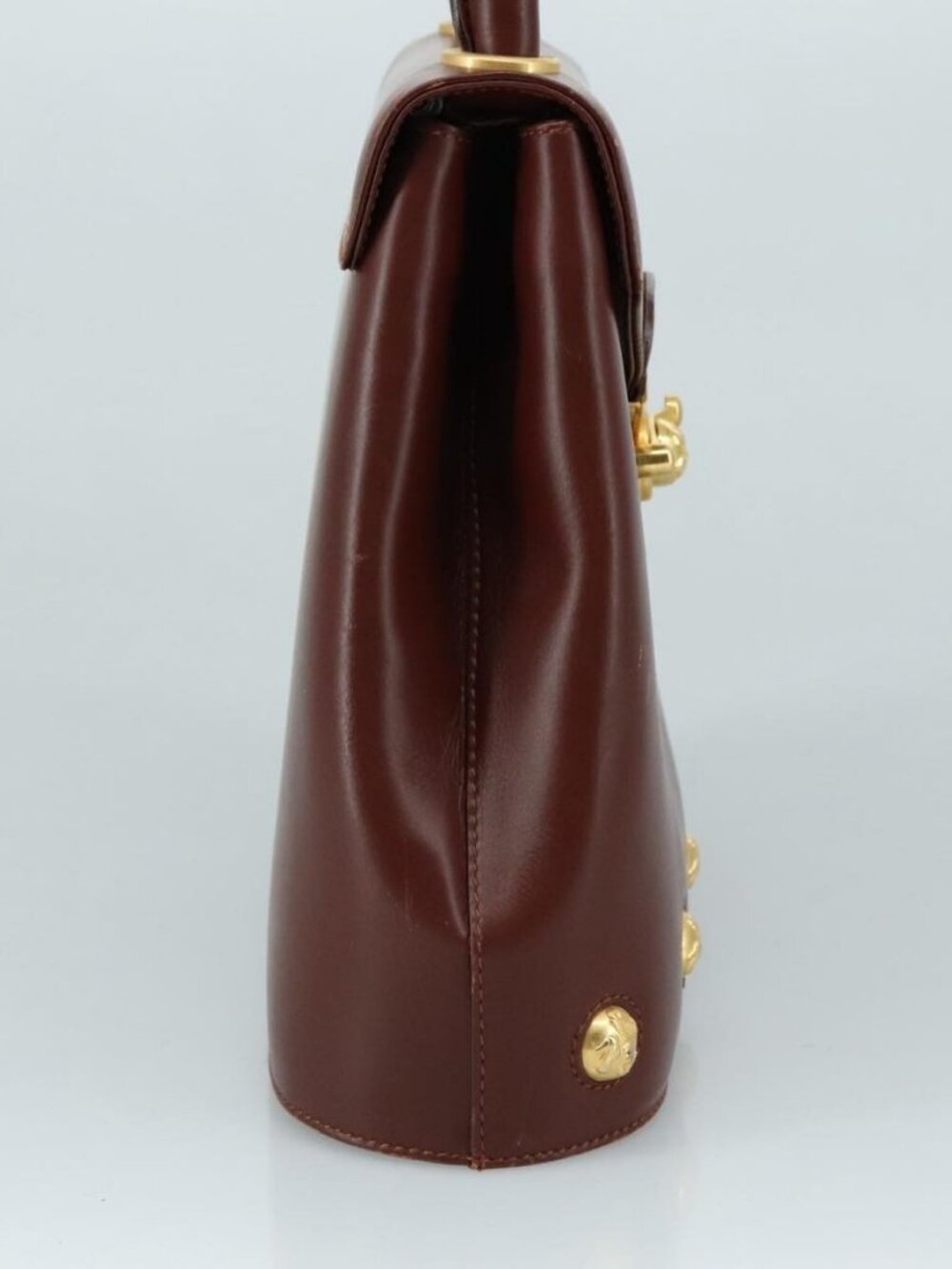 Salvatore Ferragamo Hand Bag Leather Brown Gold Auth mr885 - Picture 5 of 16